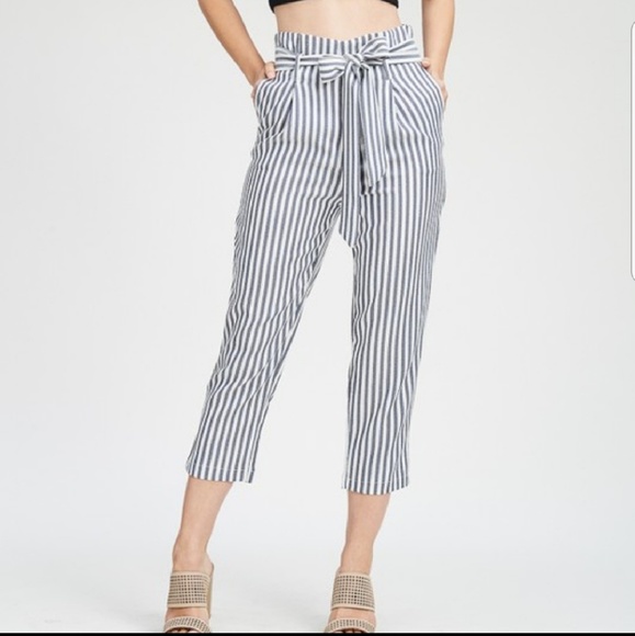 stripe ankle pants